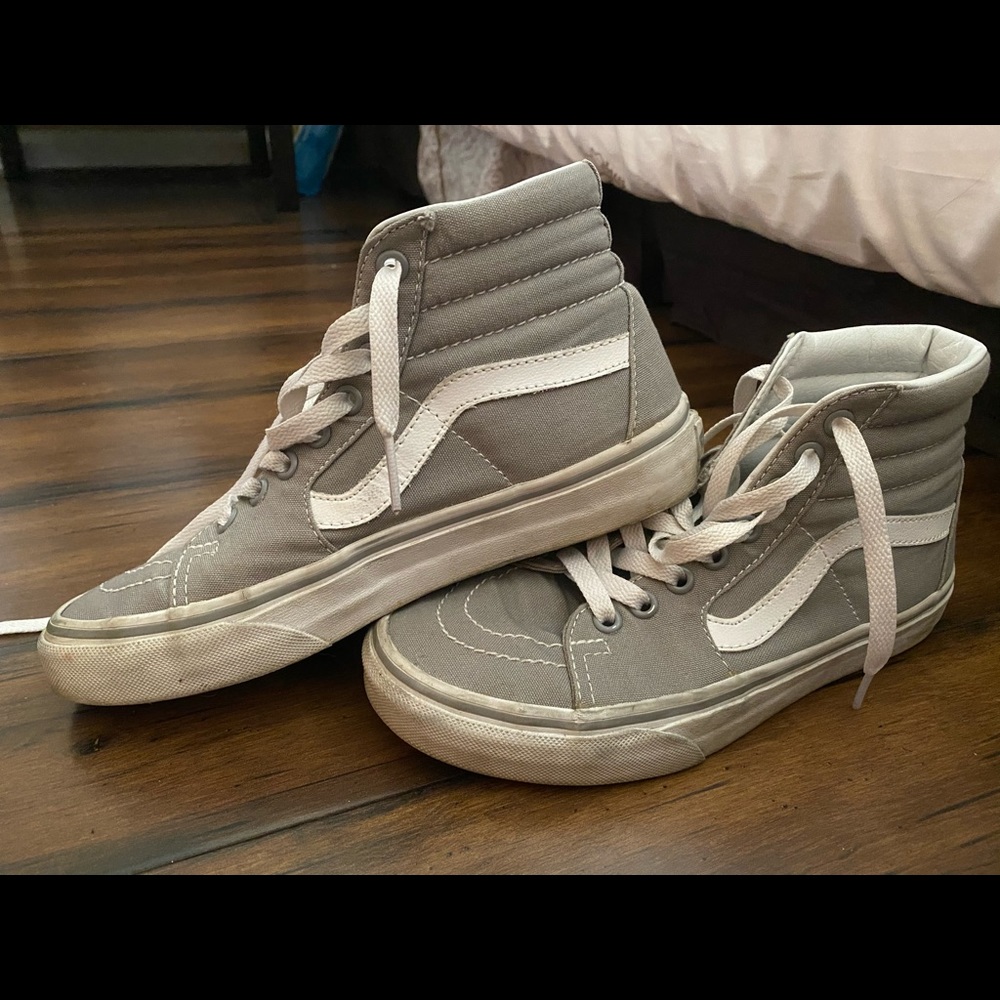 Grey high top vans